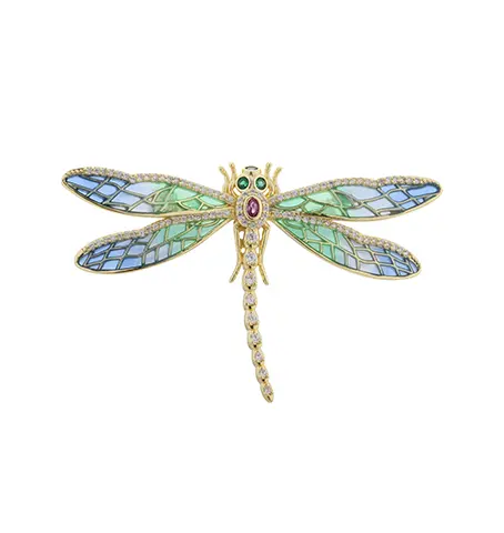 C00419 925 Sterling Silver Butterfly Enamel Brooch