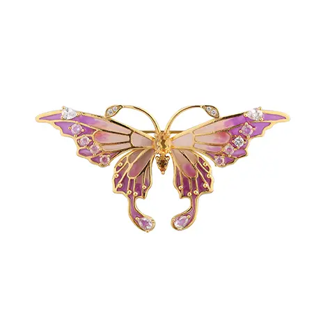 C00471 925 Sterling Silver Butterfly Enamel Brooch