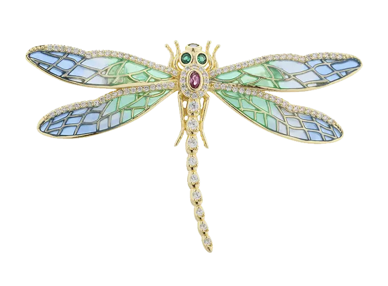 C00419 925 Sterling Silver Butterfly Enamel Brooch