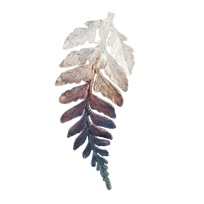 C00612 925 Sterling Silver Leaf Handmade Brooch