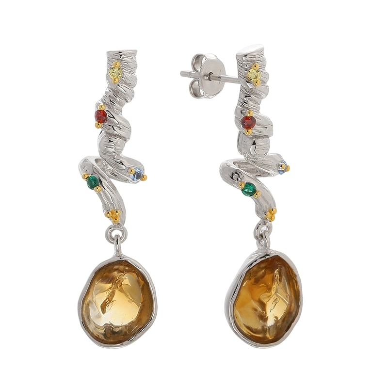 YE03624 925 Sterling Silver Critine Handmade Earring