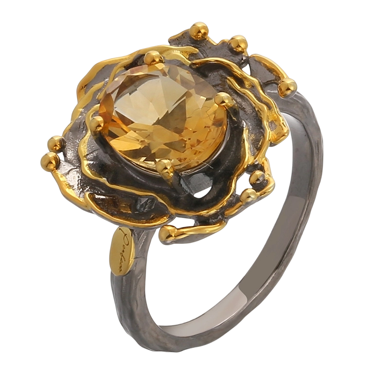 YR03635 925 Sterling Silver Critine  Handmade Ring