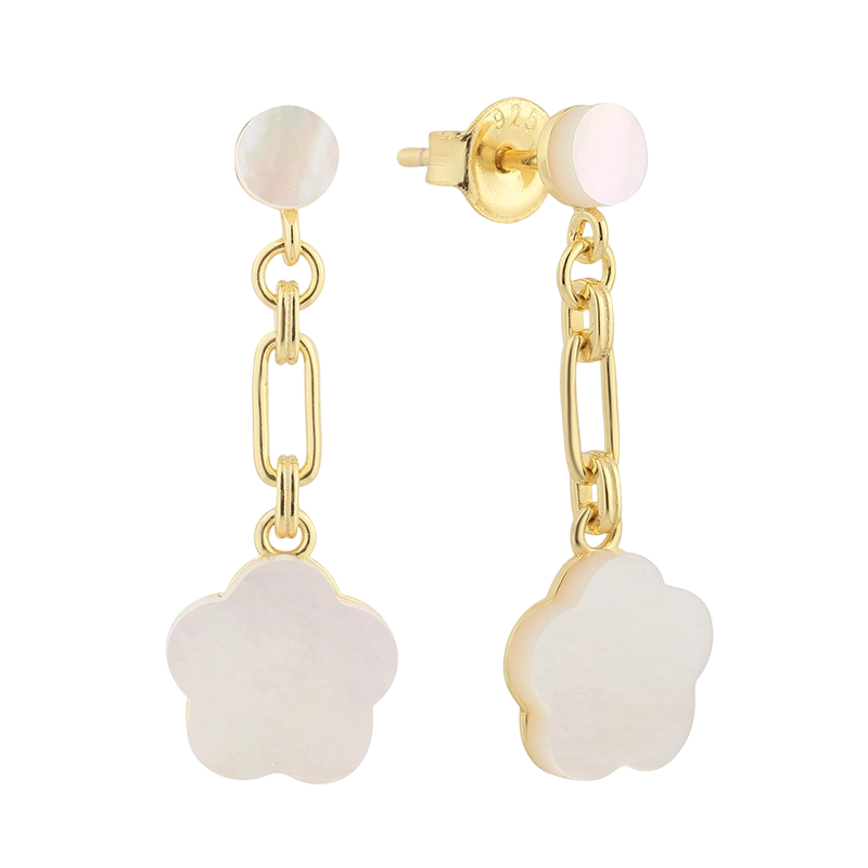 PLE07845 925 Sterling Silver MOP  Earring