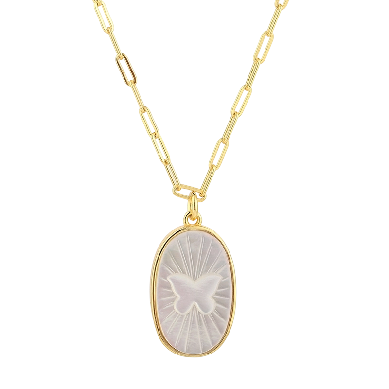 PLN03268 925 Sterling Silver MOP Necklace