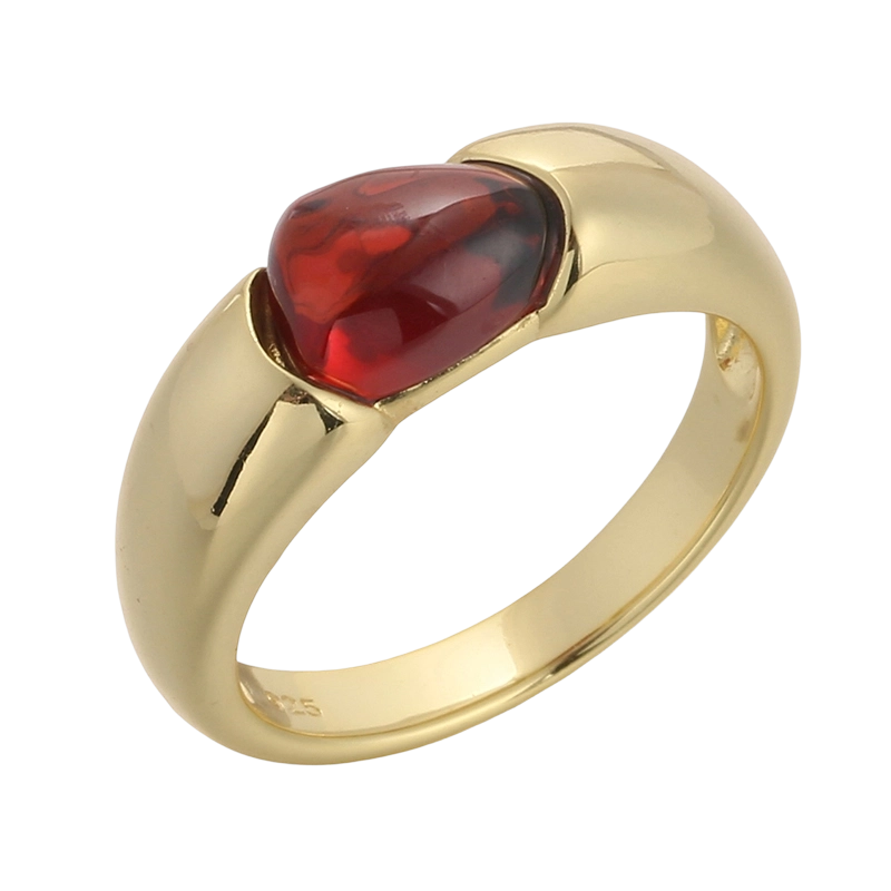 R04182A 925 Sterling Silver Garnet Ring