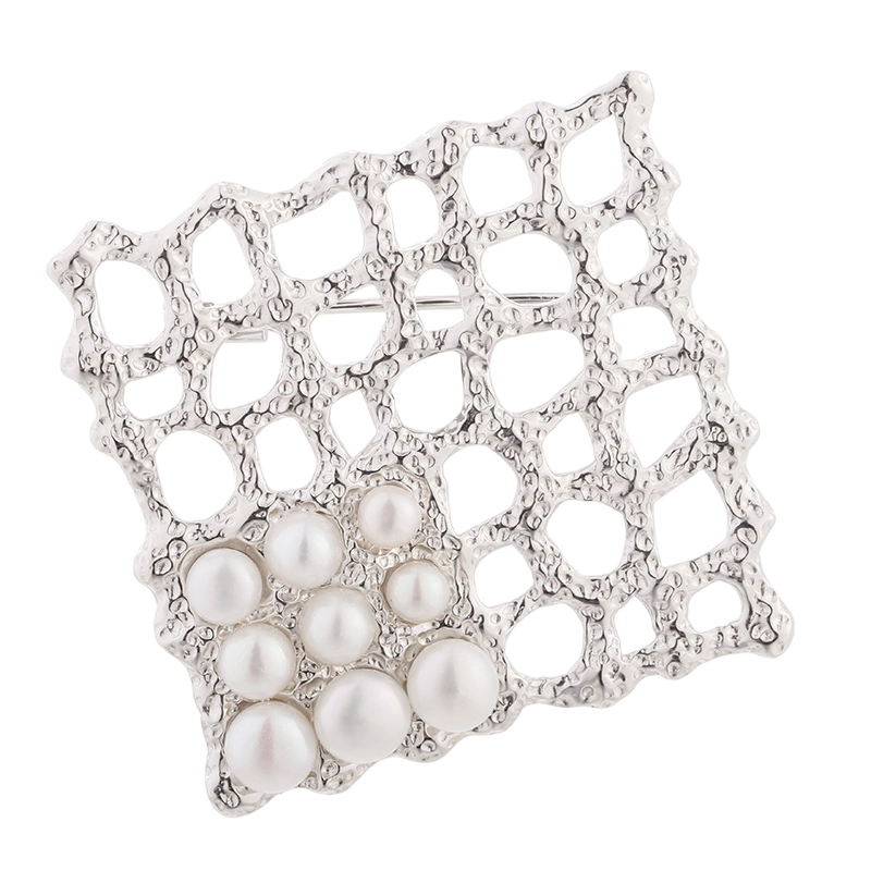 C00499 925 Sterling Silver Pearl Brooch