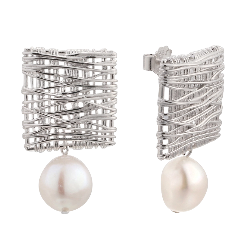 YE03378 925 Sterling Silver Baroque pearl Earring